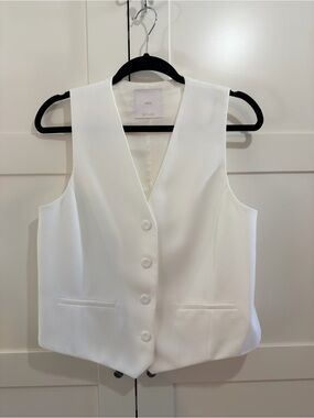 Mango Vest waistcoat with buttons - Size L - White